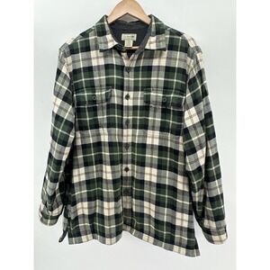 Vintage Mens LL Bean Flannel Long Sleeve Button Down Shirt Insulated Medium